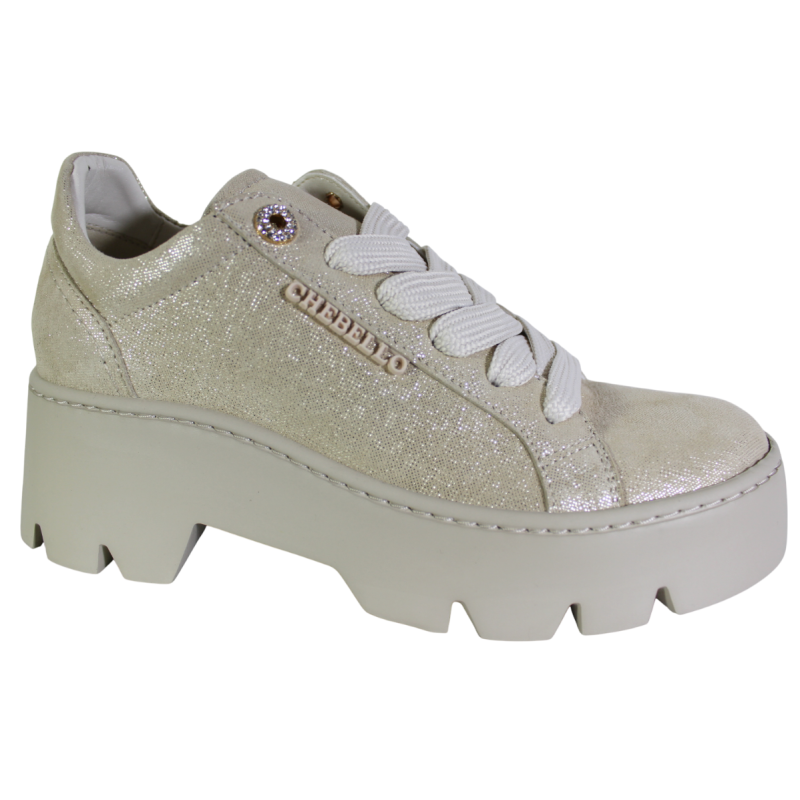 Sneakersy Damskie Chebello 4632 Skóra Złote