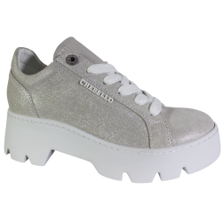 Sneakersy Damskie Chebello 4632 Skóra Srebrne