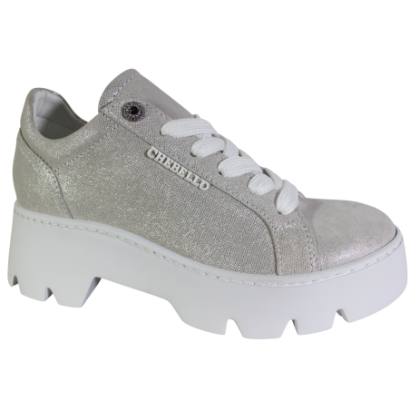 Sneakersy Damskie Chebello 4632 Skóra Srebrne