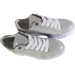 Sneakersy Damskie Chebello 4632 Skóra Srebrne