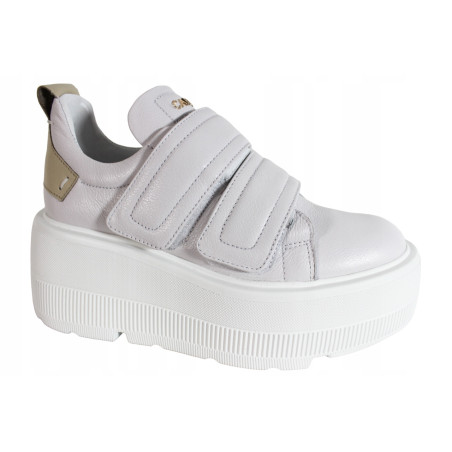 Sneakersy Półbuty Damskie Carinii B9400  Skóra Białe Lico