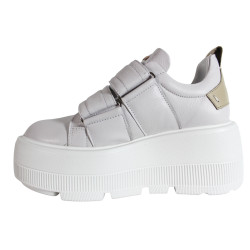 Sneakersy Półbuty Damskie Carinii B9400  Skóra Białe Lico