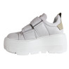 Sneakersy Półbuty Damskie Carinii B9400  Skóra Białe Lico