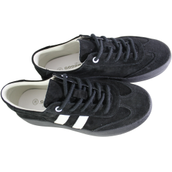Sneakersy Damskie Goodin GD-XF-167 Skóra Czarny Zamsz