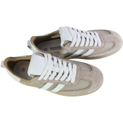 Sneakersy Damskie Goodin SZ-043 Skóra Beż Zamsz