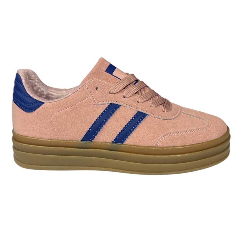 Sneakersy Półbuty Damskie 8816 Różowy Zamsz