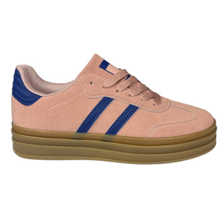 Sneakersy Półbuty Damskie 8816 Różowy Zamsz