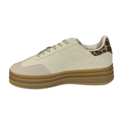 Sneakersy Półbuty Damskie 8822 Beż Panterka Zamsz