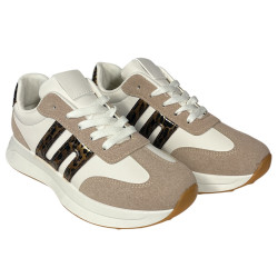 Sneakersy Półbuty Damskie Ideal Shoes 8903 Beż Panterka