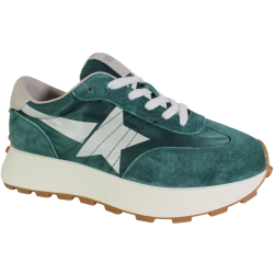 Sneakersy Damskie Vinceza 66720 Skóra Zielony Zamsz
