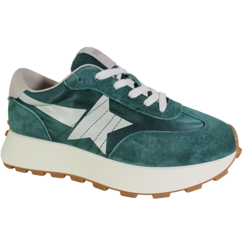 Sneakersy Damskie Vinceza 66720 Skóra Zielony Zamsz