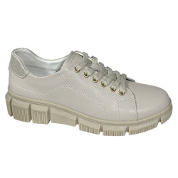 Sneakersy Półbuty Damskie GOODIN GD-PI2604 Skóra Beż Lico