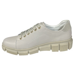 Sneakersy Półbuty Damskie GOODIN GD-PI2604 Skóra Beż Lico