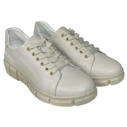 Sneakersy Półbuty Damskie GOODIN GD-PI2604 Skóra Beż Lico
