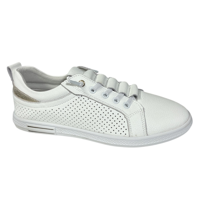 Sneakersy Półbuty Damskie GOODIN GD-XF-176 Skóra Białe Lico