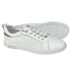 Sneakersy Półbuty Damskie GOODIN GD-XF-176 Skóra Białe Lico