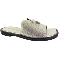 Klapki Damskie Boccato 0414-10950 Skóra Złote Lico