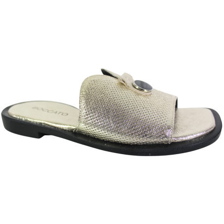 Klapki Damskie Boccato 0414-10950 Skóra Złote Lico