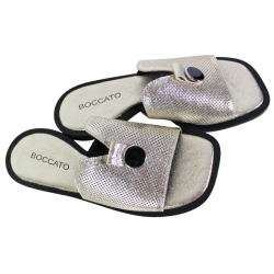 Klapki Damskie Boccato 0414-10950 Skóra Złote Lico