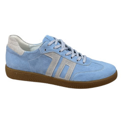 Sneakersy Damskie Kampa N1095 Skóra Błękit Zamsz