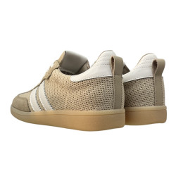 Sneakersy Półbuty Damskie GOODIN SZ-049 Skóra Beż Zamsz