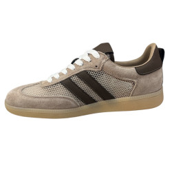 Sneakersy Półbuty Damskie GOODIN SZ-044 Skóra Brąz Zamsz