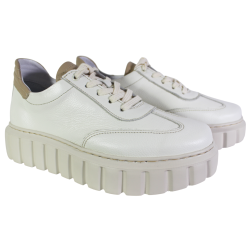 Sneakersy Damskie Simen 7630A Skóra Beż Lico