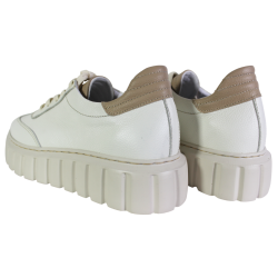 Sneakersy Damskie Simen 7630A Skóra Beż Lico