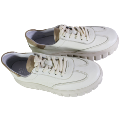 Sneakersy Damskie Simen 7630A Skóra Beż Lico