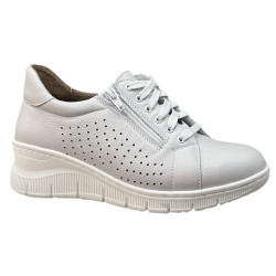 Półbuty Sneakersy Damskie Wasak 703P Skóra Białe Lico
