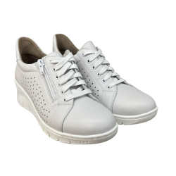 Półbuty Sneakersy Damskie Wasak 703P Skóra Białe Lico