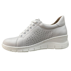 Półbuty Sneakersy Damskie Wasak 703P Skóra Białe Lico