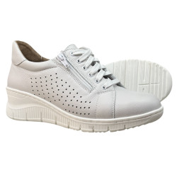 Półbuty Sneakersy Damskie Wasak 703P Skóra Białe Lico