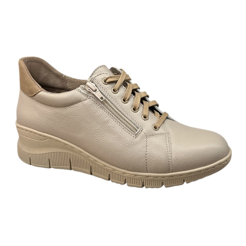 Półbuty Sneakersy Damskie Wasak 0703 Skóra Beż Lico