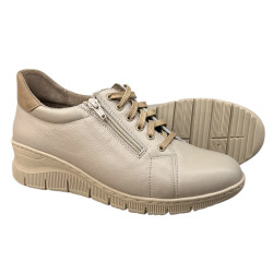 Półbuty Sneakersy Damskie Wasak 0703 Skóra Beż Lico