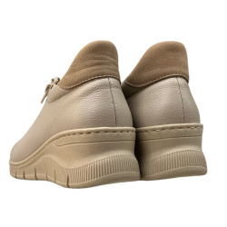 Półbuty Sneakersy Damskie Wasak 0703 Skóra Beż Lico