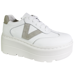 Sneakersy Damskie Vinceza 66765 Skóra Białe Lico
