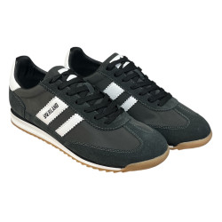 Sneakersy Męskie Everland GD-EV2405 Skóra Czarny Zamsz