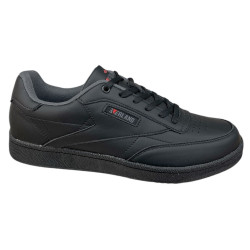 Sneakersy Męskie Everland EV-2402 Skóra Czarne Lico