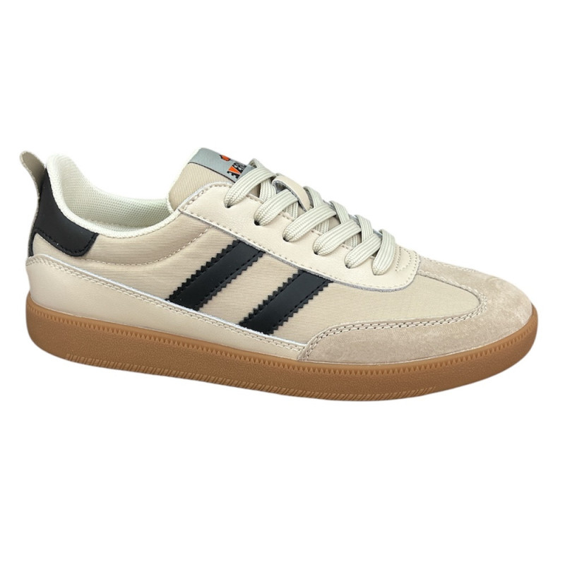 Sneakersy Męskie Everland EV-2407 Skóra Beż Zamsz