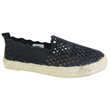Espadryle Damskie Vinceza 13625 Czarne Ażurowe