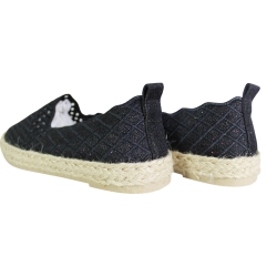 Espadryle Damskie Vinceza 13625 Czarne Ażurowe