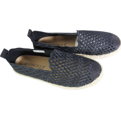 Espadryle Damskie Vinceza 13625 Czarne Ażurowe