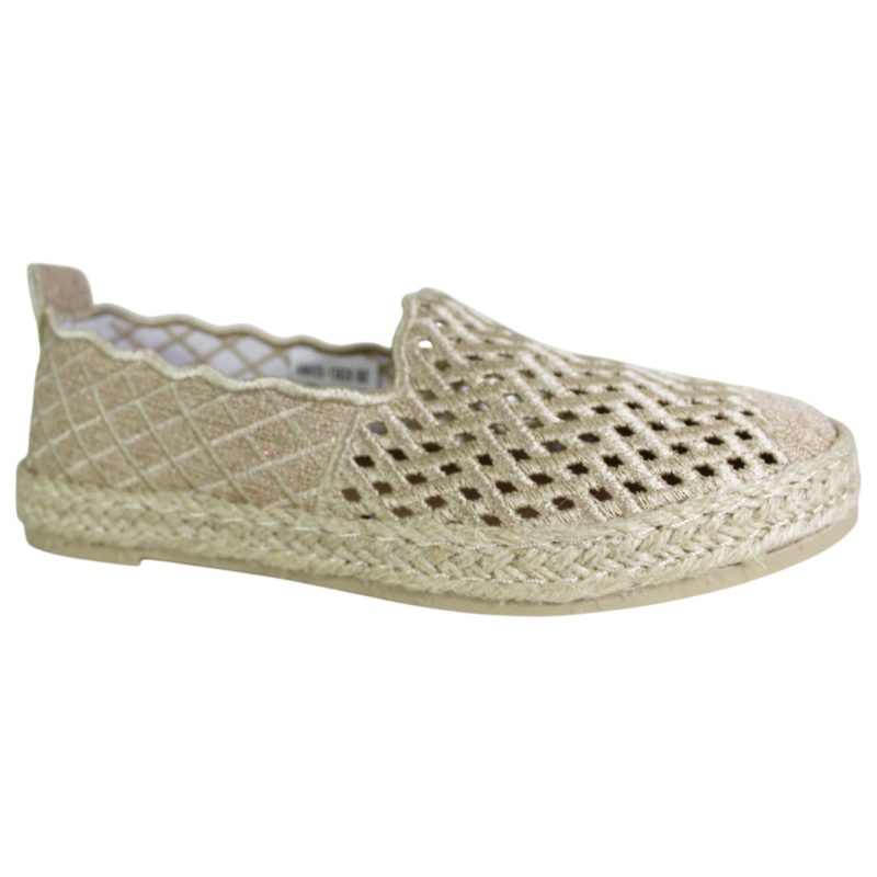 Espadryle Damskie Vinceza 13625 Beżowe Ażurowe