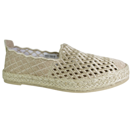Espadryle Damskie Vinceza 13625 Beżowe Ażurowe