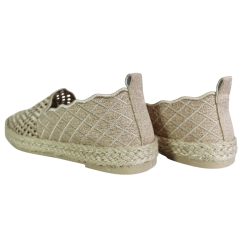 Espadryle Damskie Vinceza 13625 Beżowe Ażurowe
