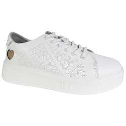 Sneakersy Damskie Vinceza 88018 Skóra Białe Lico