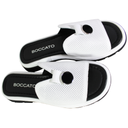 Klapki Damskie Boccato 0414-10949 Skóra Białe Lico
