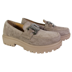 Półbuty Damskie Fashion TH001 Beż Zamsz
