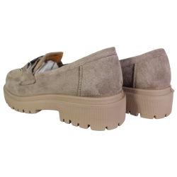 Półbuty Damskie Fashion TH001 Beż Zamsz